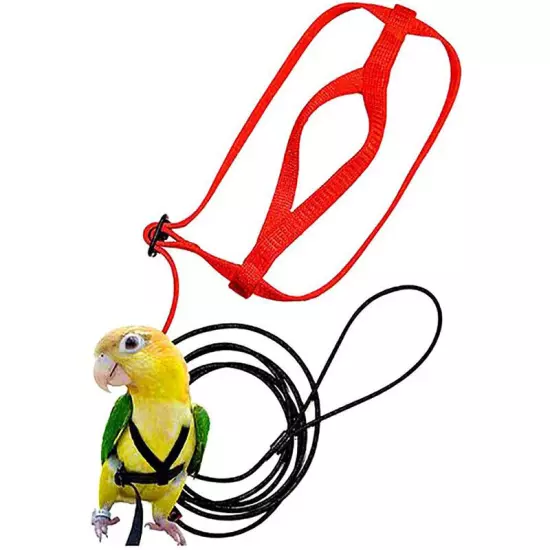 Adjustable Bird Fly Harness Leash Rope Birds Parrot Outdoor Free Flight Training