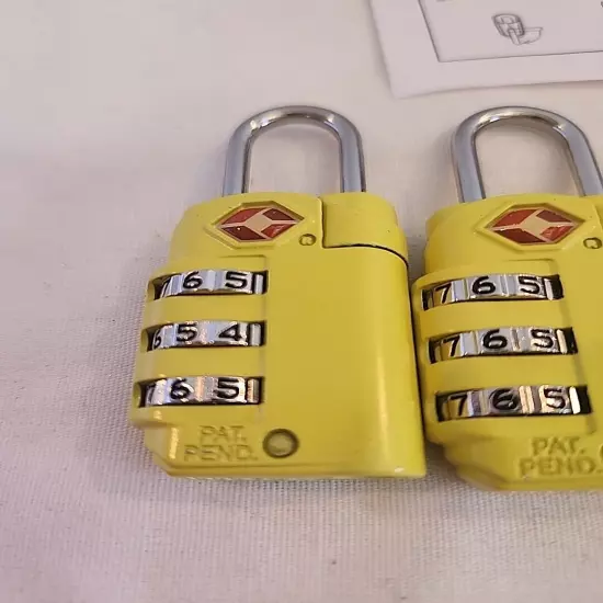 5 Yellow Combination Luggage Locks TSA Suitcase Padlock 3 Digit Luggage Code