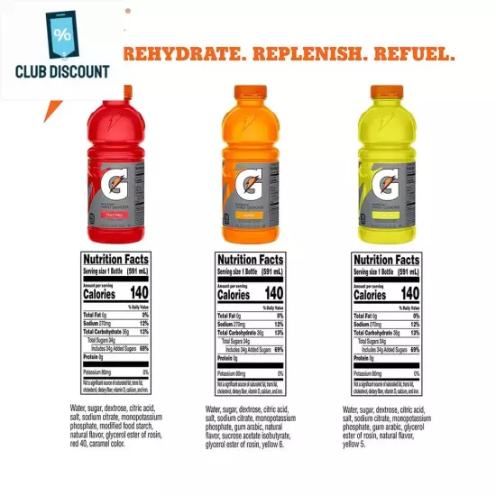 Gatorade Thirst Quencher Sports Drink Variety Pack 20oz Bottles 12 Pack