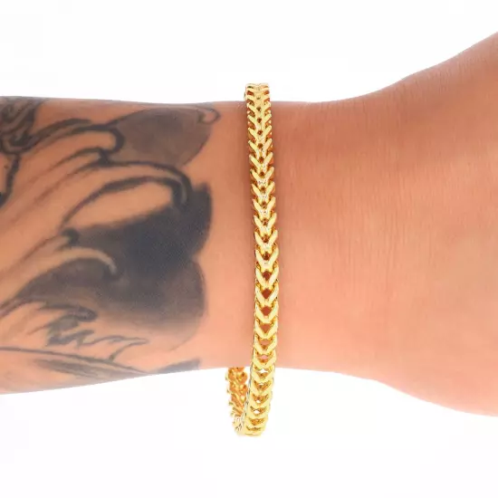 14k Yellow Gold 1.5mm-5mm Franco Box Bracelet Chain Men Women 7" 7.5" 8" 8.5" 9"