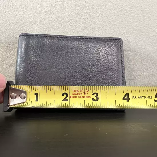 COACH BLACK PEBBLE LEATHER COMPACT WALLET / BILLFOLD