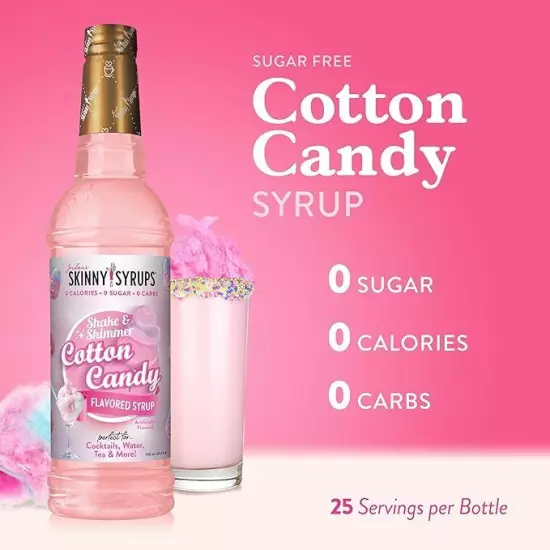 Jordan's Skinny Mixes Sugar Free Syrup, Cotton Candy Flavor, Fruit Flavored Mix