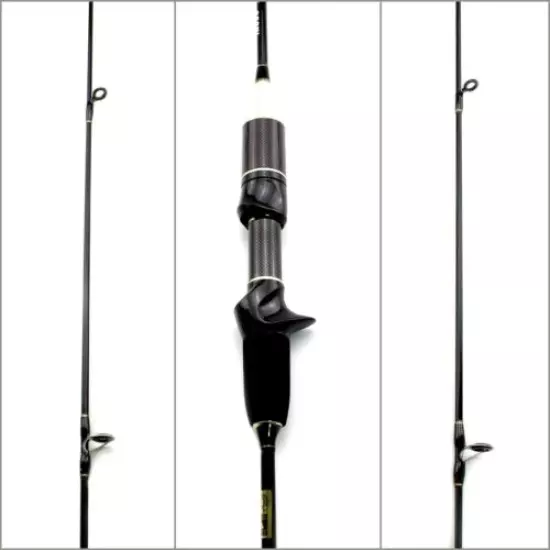 Fishing Rod Pole Spinning Casting Tackle Lure UL/L Power Carbon 2Tips Black Carp