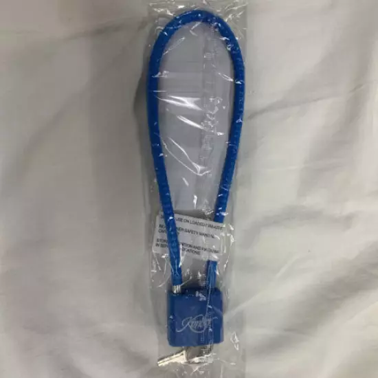 KIMBER Factory Issue blue metal Cable Gun Lock with 2 Keys 14" Total Strap NEW