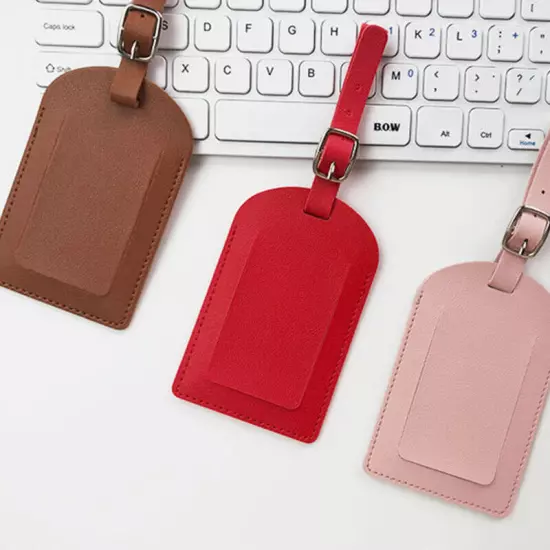 PU Leather Travel Luggage Tag Baggage Name Address Tag Backpack Tag•