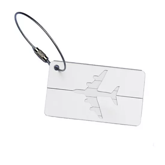 Travel Aluminium Plane Luggage Tags Suitcase Label Name Address ID Baggage Tag ^