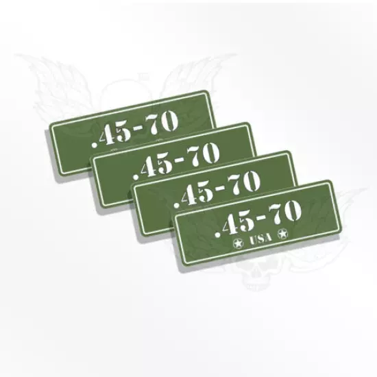 Ammo Can Decals 45-70 - 4 Ammo Can Stickers .45-70 Ammo Can Labels Olive Drab OD