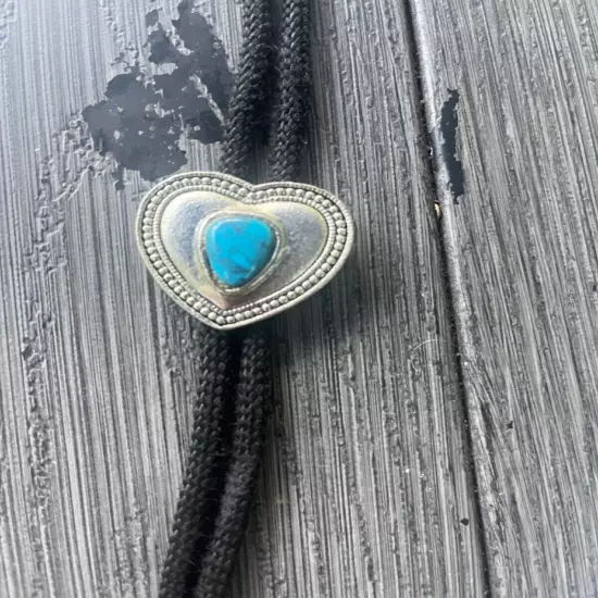 Turquoise Heart Shapef-Bolo Tie