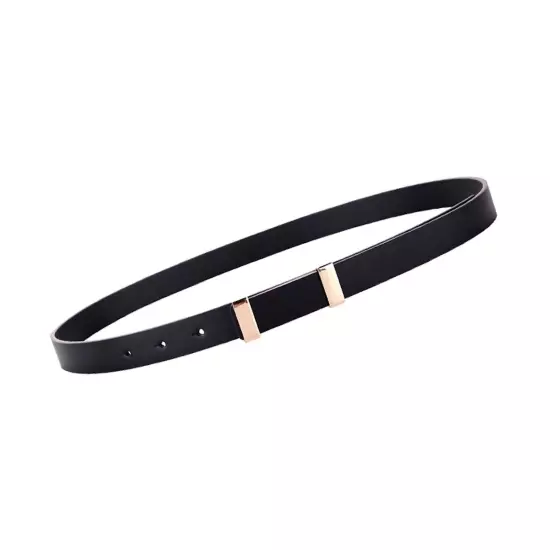 Women's Premium Ultra Soft Genuine Leather Belt Gold Color Buckle Waistband 4-6