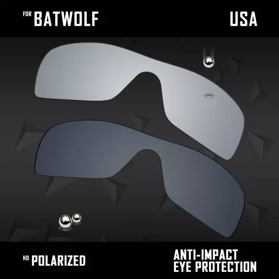 Anti Scratch Polarized Replacement Lenses for-Oakley Batwolf OO9101 Options