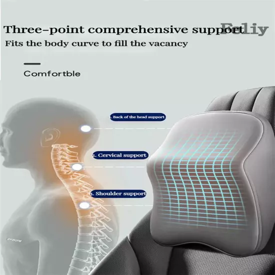 Car Seat Waist Cushion Lumbar Pillow Cushion Head Neck Pillow Car Headrest Sets