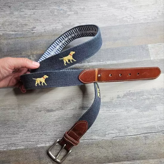 JT Spencer Belt Size 44 The Yellow Labrador Retreiver Embroidered Imperial Belt