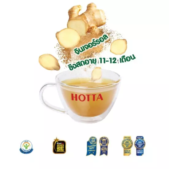 No Sugar Hotta Ginger Powder with Vitamin C and Zinc 30 g. (3 g. x 10 sachets)