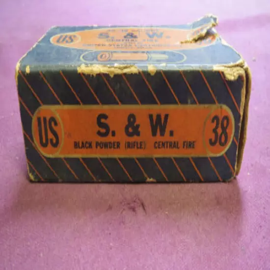 Vintage Rare US Cartridge Co. 38 S&W Central Fire Ammo Shell Box - EMPTY