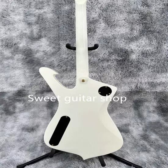 New White Iceman Electric Guitar Gold Hardware Fixed Bridge 2H Pickup Solid Body