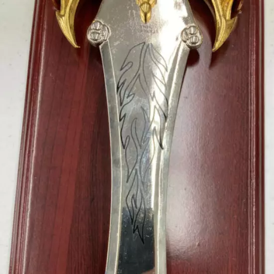 Beautiful Gold and Silver Accented Dagger with Wall Plaque 