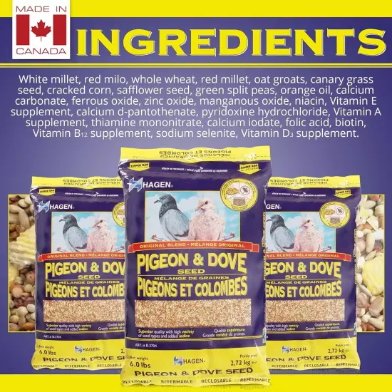 Pigeon & Dove Seed, Nutritionally Complete Bird Food, Original Version, 6 Pound