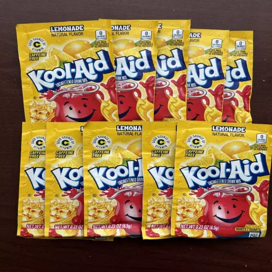 10 Lemonade Flavor Kool Aid Drink Mix Vitamin C Unsweetened