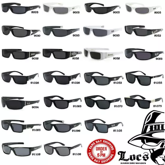 LOCS Hardcore Gangster Sunglasses Classic Lowrider Biker Cholo Designer Eyewear