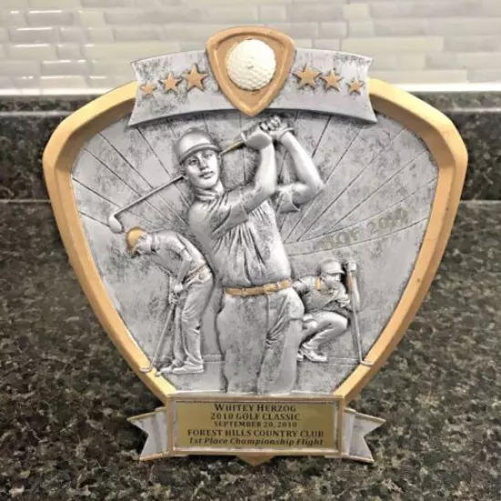 Whitey Herzog 2010 Golf Classic Trophy Plaque Award Forest Hills St. Louis