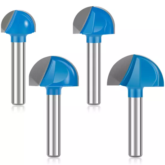 4Pcs 1/4 Inch Shank Cove Box Router Bit Set Round Nose Router Bits Woodworkingφ