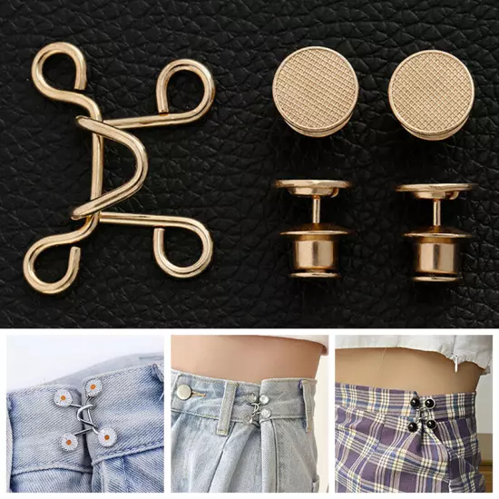 Detachable Nail-free Waist Buckle Jeans Pants Size Adjustment Button Snap Set