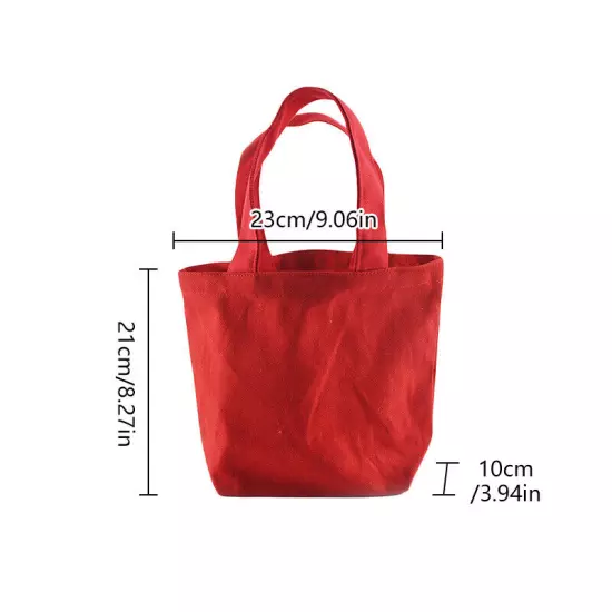 Foldable Shopping Bag Lunch Bags Canvas Tote Small Handbag Grocery Food Storage