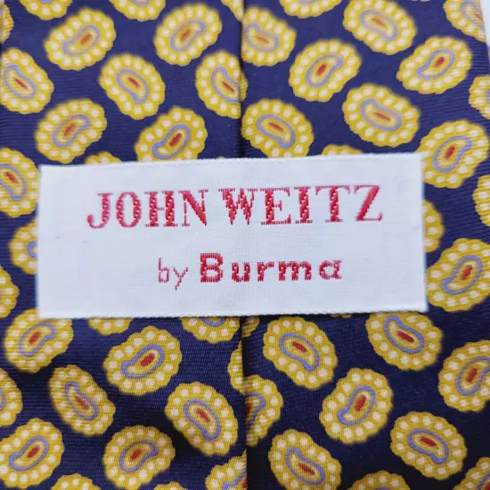 John Weitz by Burma Paisley on Blue Colorful Necktie Classy Business Style