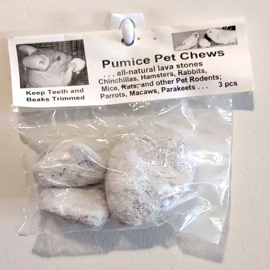 Pumice Pet Chews 30 piece pumice stones bird 10 bags - 3 stones per bag