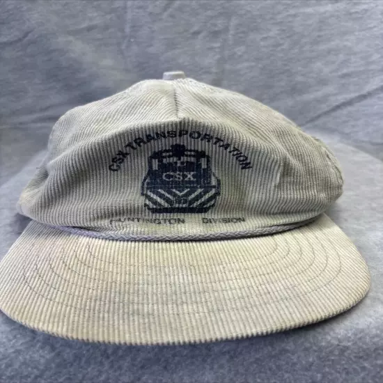 CSX Transportation Cap Hat Huntington Corduroy USA StrapBack Vintage Faded Retro