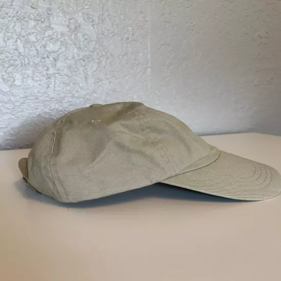 VINTAGE Polo Sport Hat Cap Mens Strap Back Tan Green Pony Logo Ralph Lauren 90s