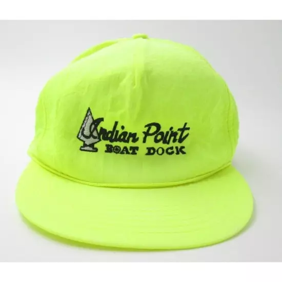 Vintage Indian Point Boat Dock Nylon Trucker Snapback Adjustable Hat (A)