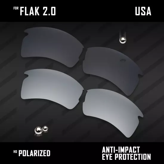 Anti Scratch Polarized Replacement Lenses for-Oakley Flak 2.0 OO9295 Options