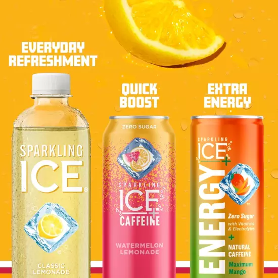 Sparkling Ice Classic Lemonade Sparkling Water Zero Sugar17 Oz (Pack of 12)