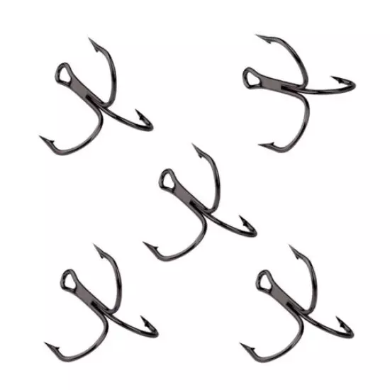 100pcs 1/0#-14# Fishing Hook Sharpened Treble Hooks Stainless Barb Hook Size