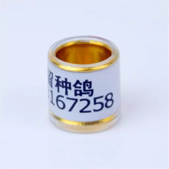 100pcs*D10mm*H10.8mm Golden inner Customized Racing Pigeon leg bands rings