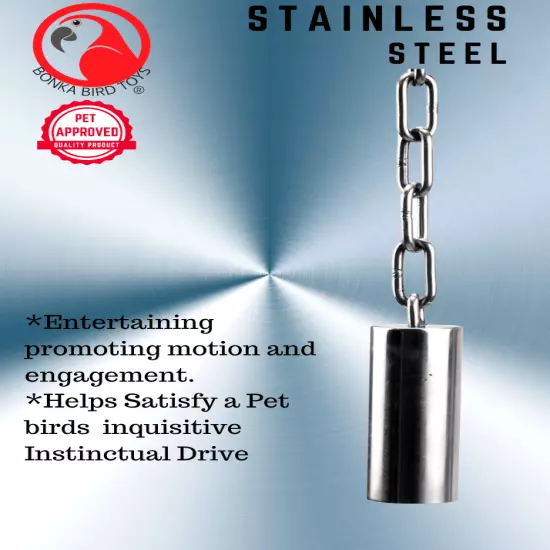 Bonka Bird Toys 1643 Medium Stainless Steel Pipe Bell Durable Noise Parrot Cage