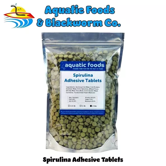 Spirulina Adhesive Tablets for Bottom Feeders, Tropical Fish & More. WL