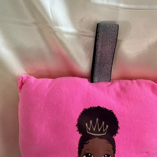 Black Princess Two Pack Travel pillows. Pink (9.5x8) And Blue Jean (7.5x8).