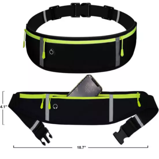 Gym Fitness Sport Runner Waist Bum Bag Running Jogging Belt Pouch Zip Fanny Pack