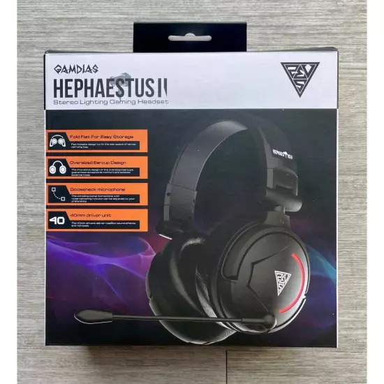 Gambia's Hephaestus II Stereo Lighting Wired Gaming Headset GHS-3500 Open Box