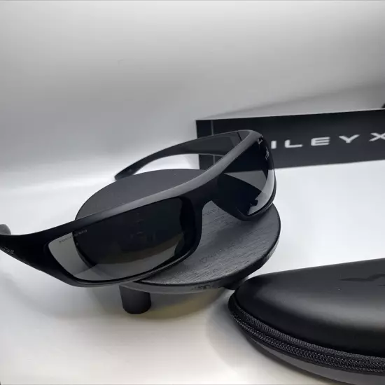 NEW Wiley X Omega Safety Sunglasses Matte Black Frame Gray Polycarbonate Lenses