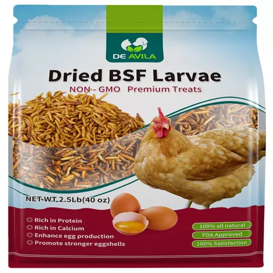 Dried Black Soldier Fly Larvae, More Calcium Chickens Feed Than Mealworms, 10...