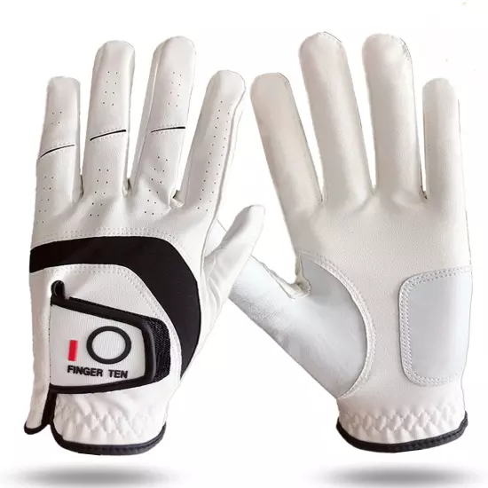 Golf Gloves Men Right Handed Golfer Left Hand 3 Pack Leather All Weather Grip