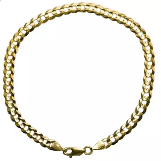 GOLD AUTHENTIC 10K SOLID GOLD MEN/WOMEN CUBAN LINK BRACELET SIZE 7"-9" FREE SHIP