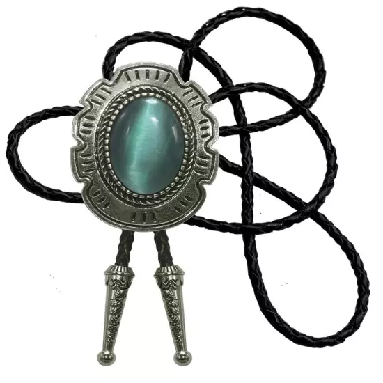 Moranse Bolo Tie with Bear Catch And Gem Stone Celtic Parterre Style Genuine ...