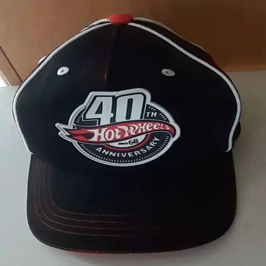 HOT WHEELS Retro 40th Anniv. Since 1968 Black & Red Baseball Hat Cap NWOT