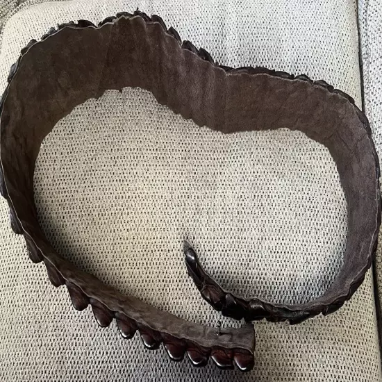 50” Genuine Alligator Crocodile Hornback Leather Skin Belt (?) Wall Hanging