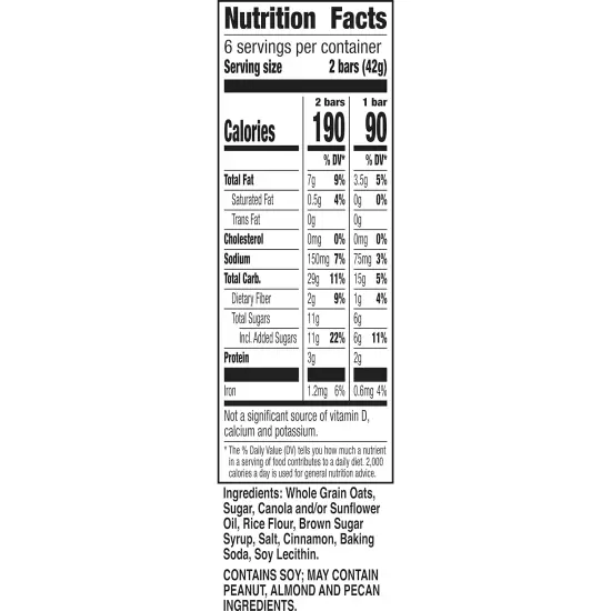 Granola Bars Crunchy, Cinnamon, 8.94 Oz