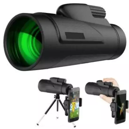 Monocular Telescope 12x50 High Power Monocular with Smartphone Holder and Tripod